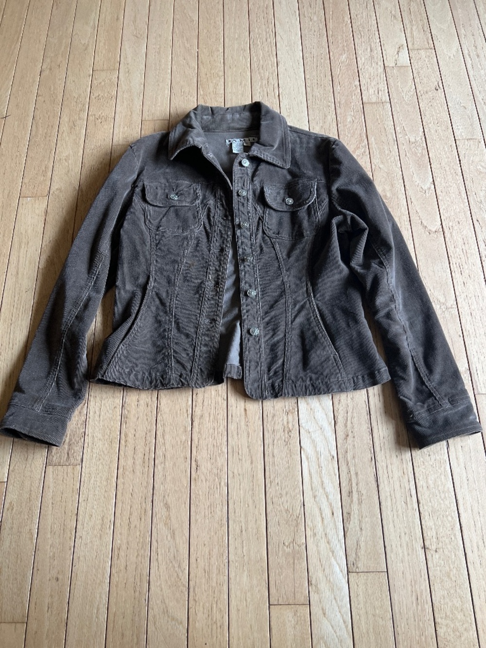 Vintage A.M.I. Brown Corduroy Trucker Jacket Size Small Y2K 90s